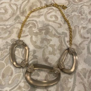 Alexis Bittar mocha color lucite necklace in gold tone setting. Great condition